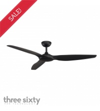 ThreeSixty Fans Flume 60" 3 ABS Blades Ceiling Fan - Black